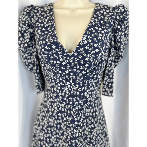 SALONI Colette Silk Minidress In Navy Painterly $550 - Picture 5 of 15